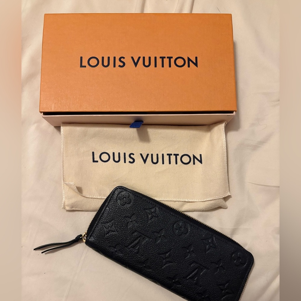 Louis Vuitton Black Embossed Zip Wallet